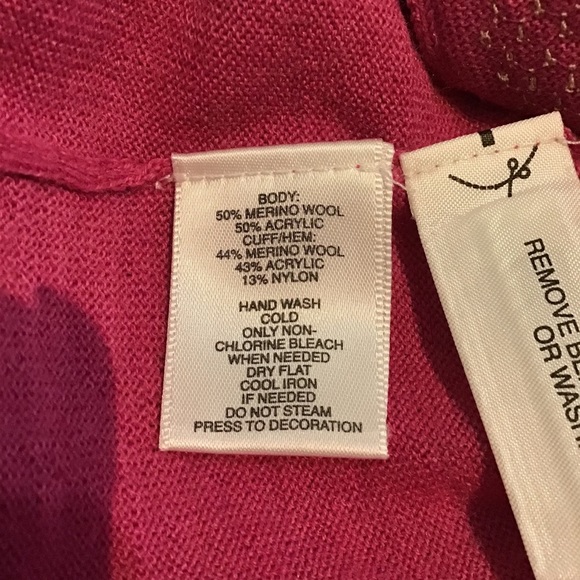 Loft Hot Pink Wool Blend Cardigan size S - Picture 4 of 7